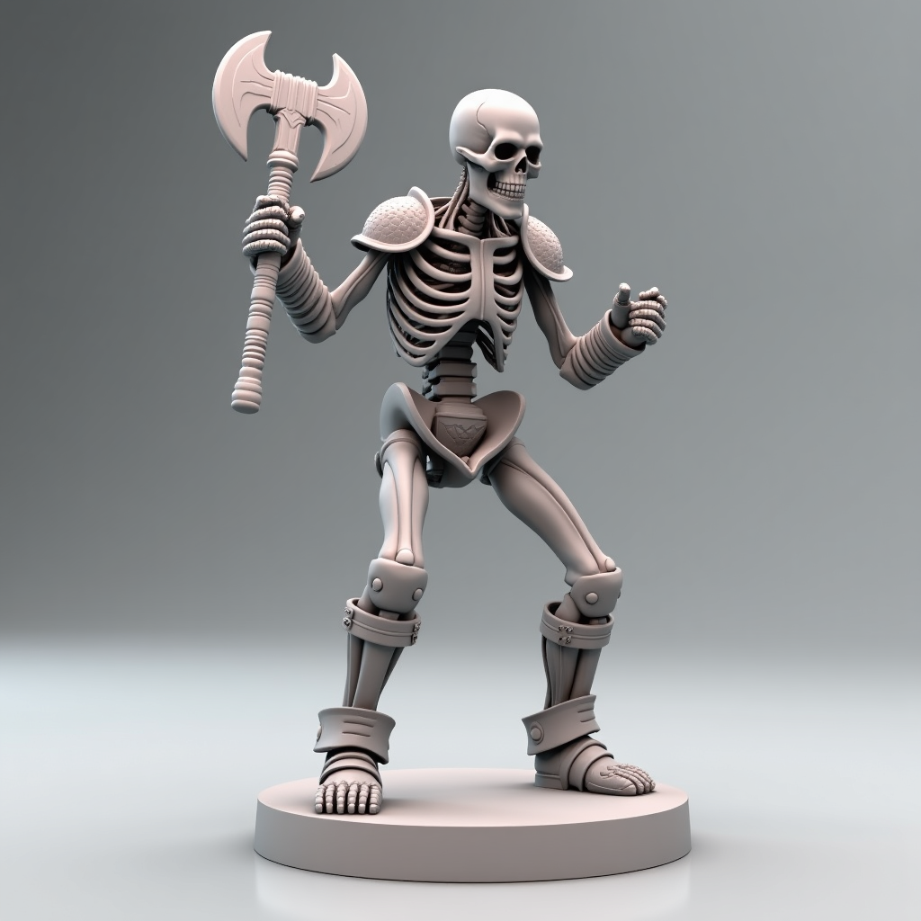 Skeleton Warrior Miniature free 3D printable STL