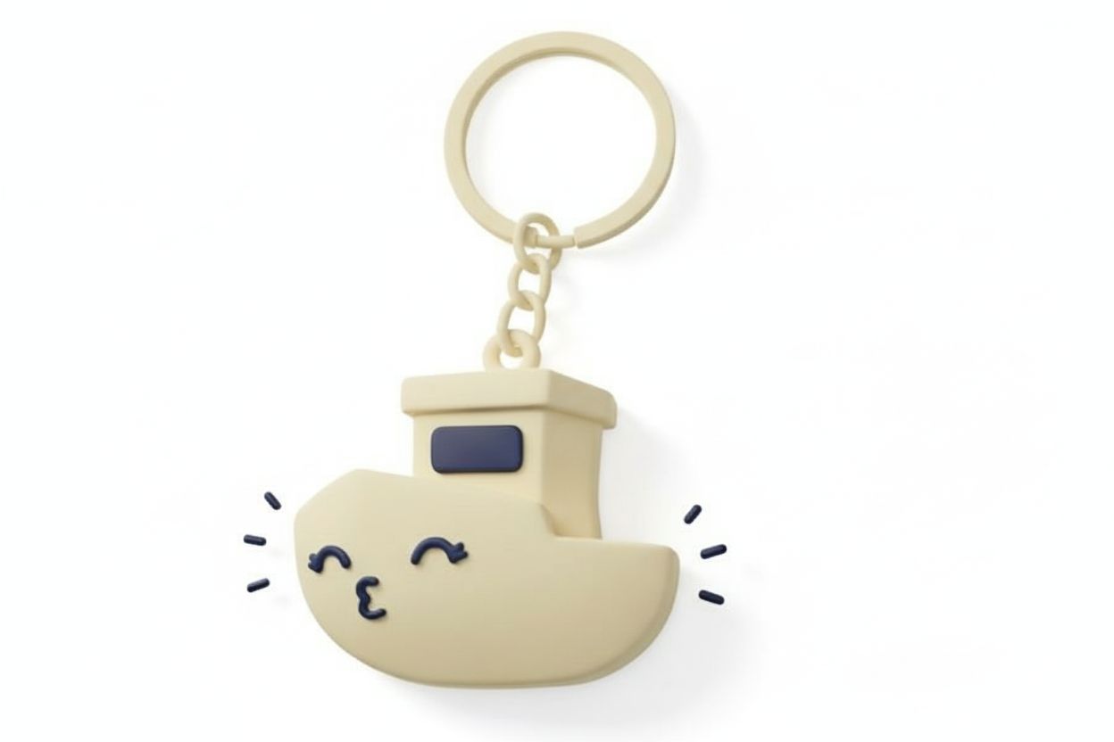 Cute Boat Keychain free 3D printable STL