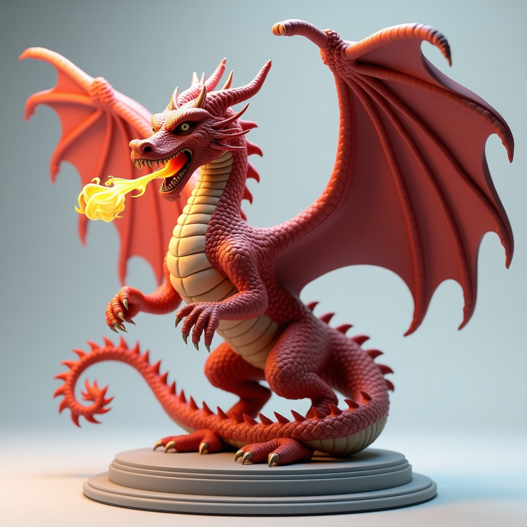 Fierce Fire-Breathing Dragon free 3D printable STL