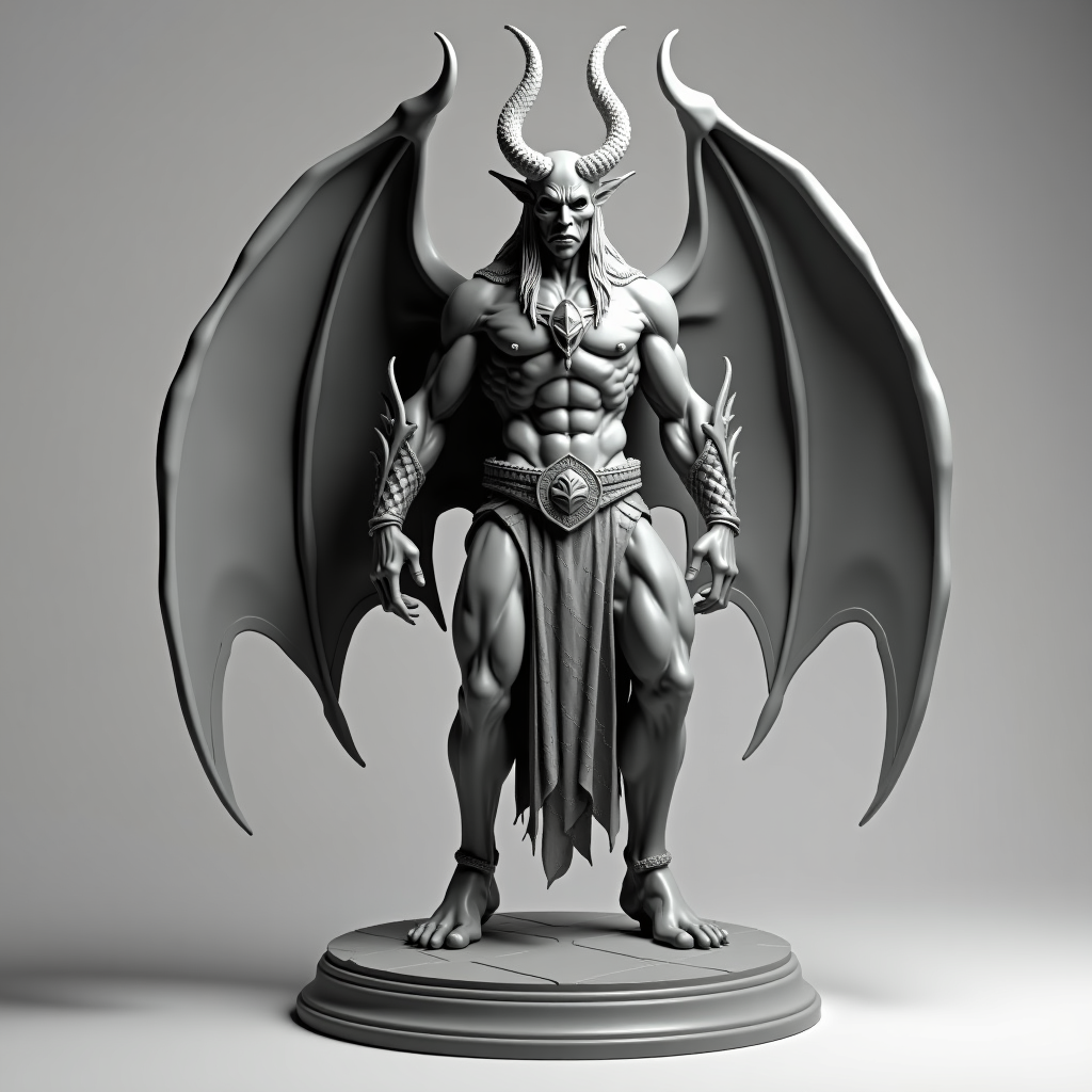 Demon Champion Figurine free 3D printable STL