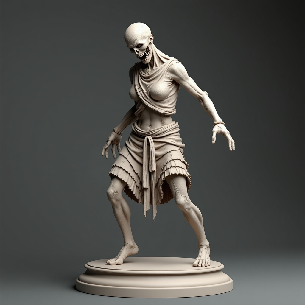 Medieval Zombie Sculpture free 3D printable STL