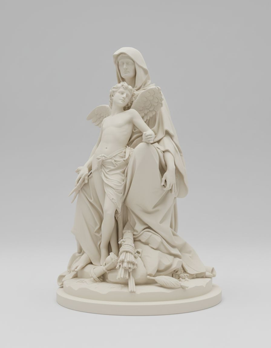 Angel and Mother Sculpture free 3D printable STL