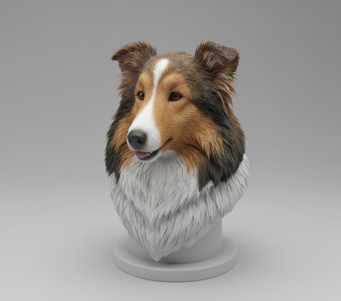 Realistic Dog Bust free 3D printable STL